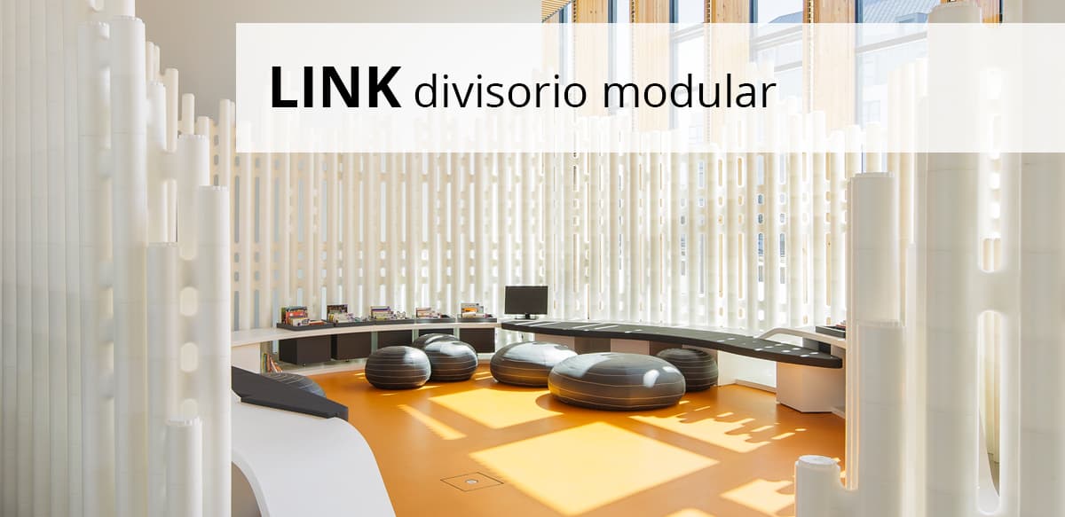 Movisi divisorio modular separador de ambientas para oficinas Link tabique muebles modulares ligeros