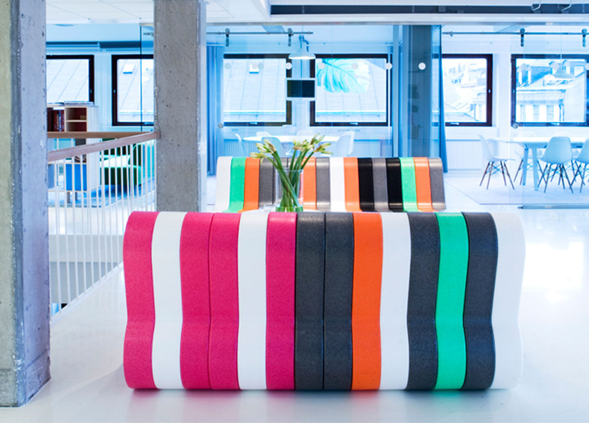 colourful office seating bench modular furniture for office Movisi Q COUCH
