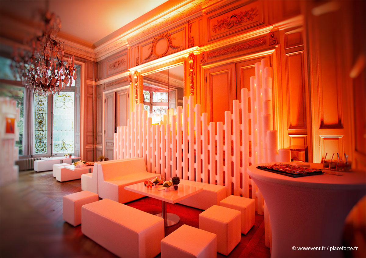 Temporary modular event partitioning by Place Forte and Wowevent, France