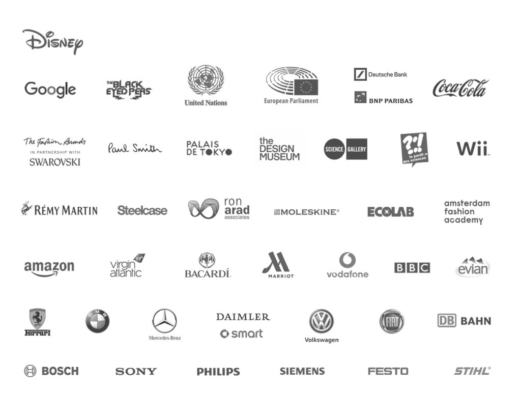 MOVISI clients including Google, United Nations, European Parliament, Deutsche Bank, Coca-Cola, BMW, Mercedes-Benz, Bosch, Sony and Philips