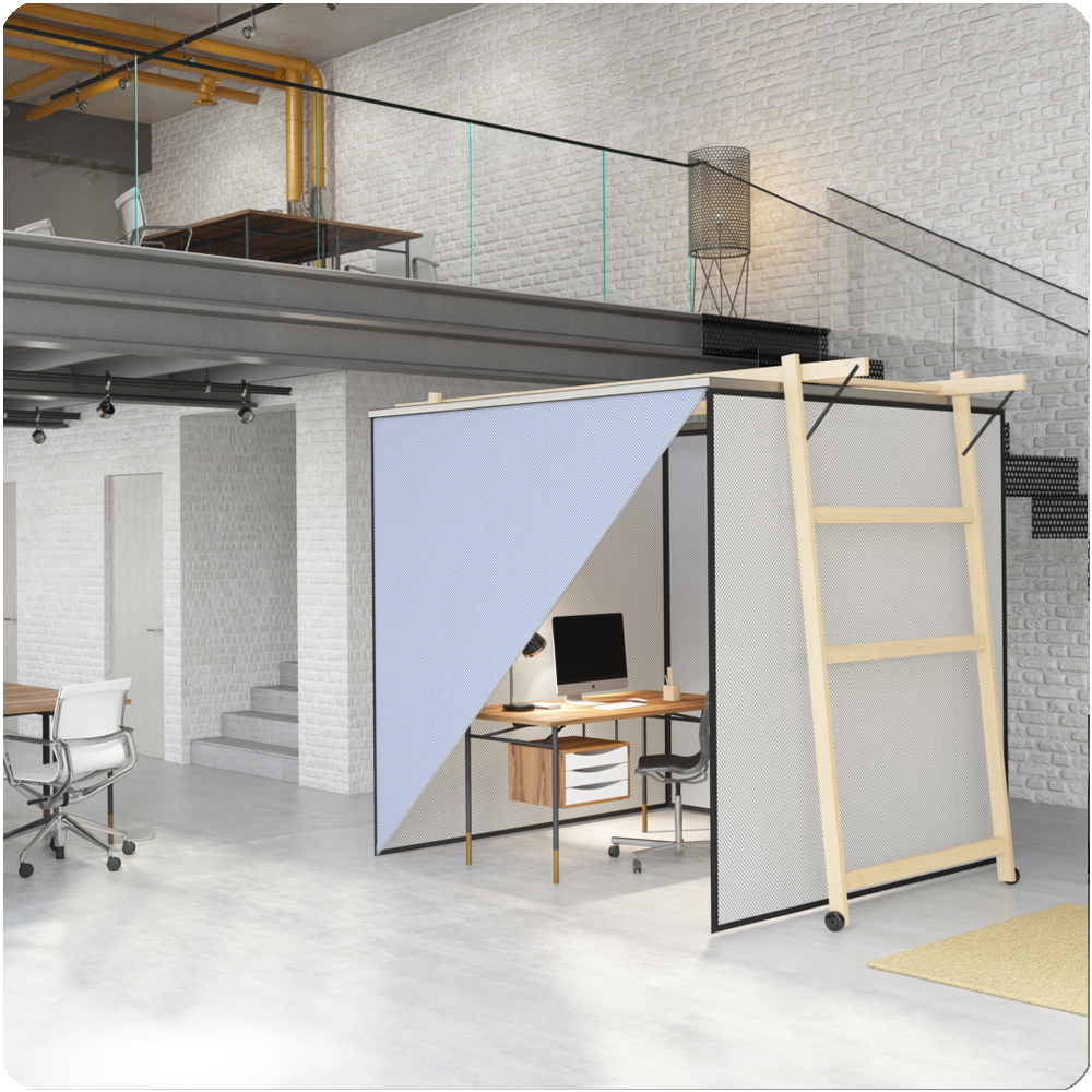 SKYROOM OFFICE als Sichtschutz um einen Einzelarbeitsplatz