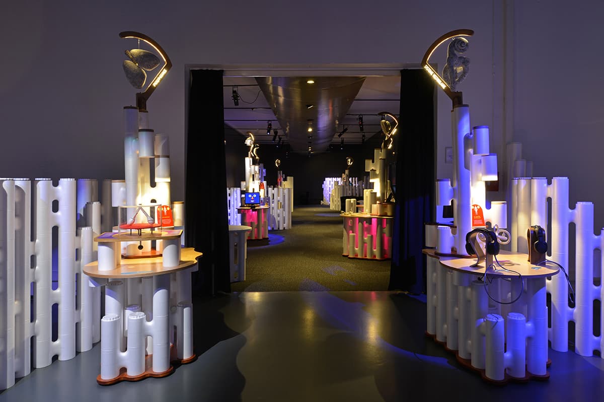 LINK modular partitions in the Human Body exhibition at the Pavillon des Sciences Montbéliard